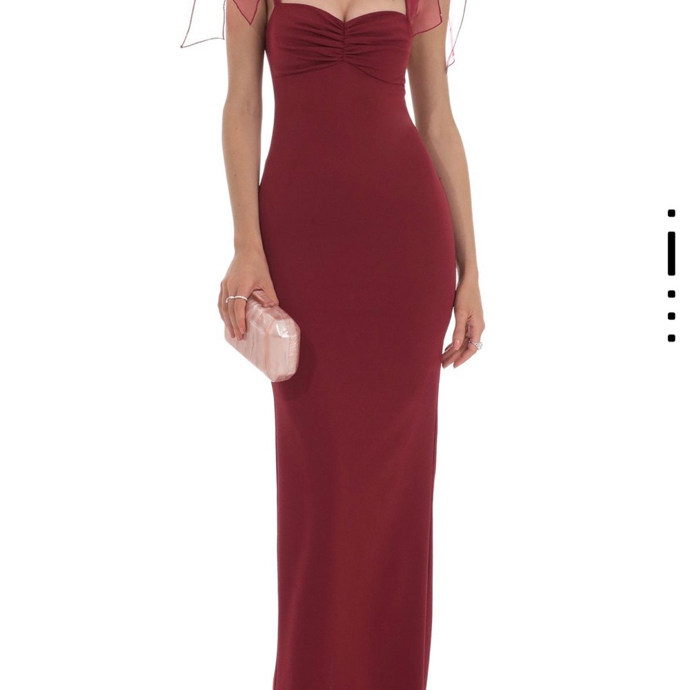 Lucy in the Sky Burgundy Maxi Dress - Picture 2 of 5